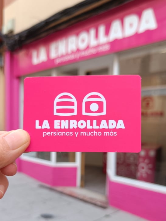 visiby marketing etico brand design logo biglietti da visita grafica negozi La Enrollada persianas a coruna diseno